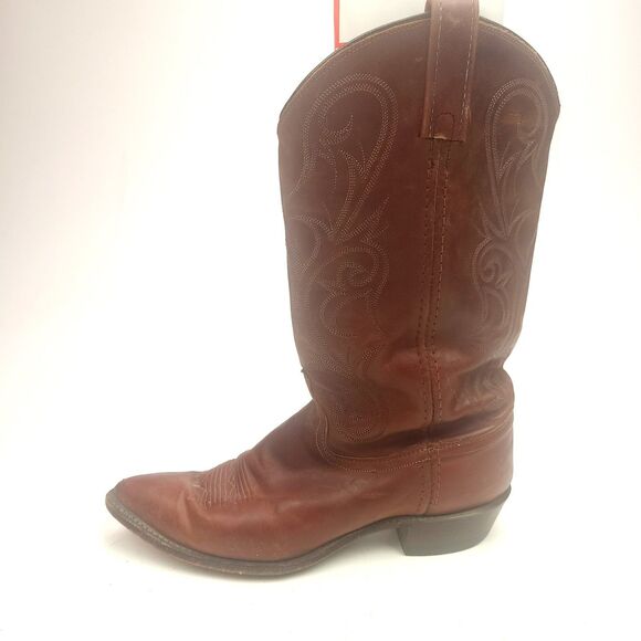 Vintage Men\'s Dan Post Brown Leather Cowboy Boots size 10 M USA main image 6